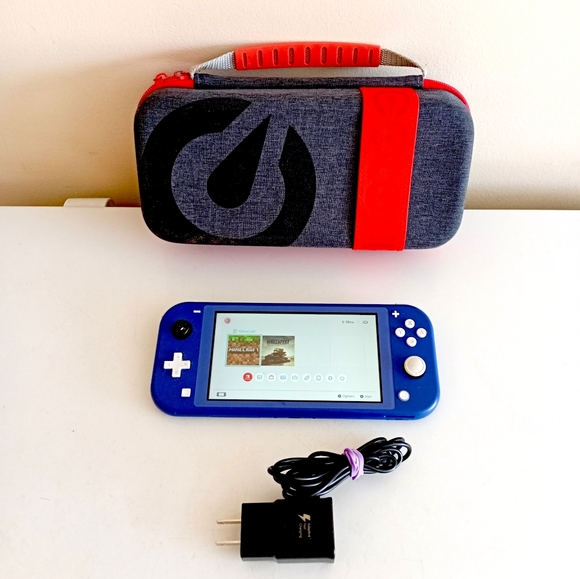 Nintendo Other - Nintendo Switch Lite Console Blue w/Charger & Case! Tested & Working!